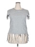 ON FIRE 100% Cotton Gray Short Sleeve Top Size 2X - photo 1