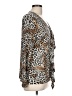 Clara Sun Woo Animal Print Brown Long Sleeve Blouse Size L - photo 4