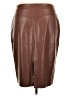 Express 100% Polyester Brown Faux Leather Skirt Size 16 - photo 2