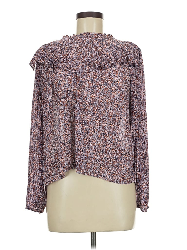 Pre-owned Jcrew Long Sleeve Blouse In Brown