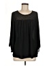 AB Studio 100% Polyester Black 3/4 Sleeve Blouse Size M - photo 1