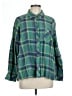 Hem & Thread 100% Cotton Plaid Green Long Sleeve Button-Down Shirt Size L - photo 1