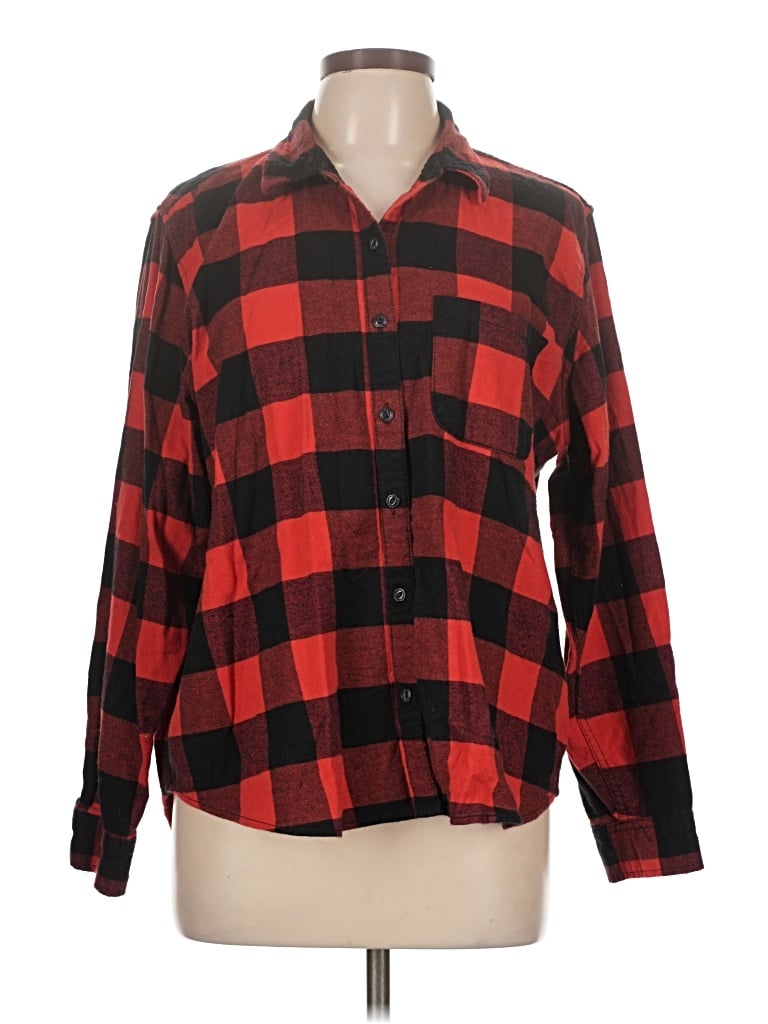 Pre-owned Universal Thread Long Sleeve Button Down Shirt In Red