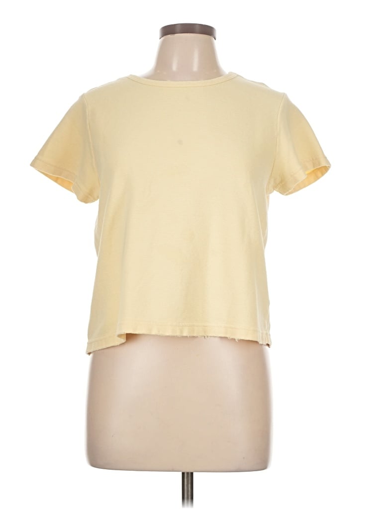 Pre-owned Croft & Barrow Short Sleeve Top Yellow Crew Neck Tops