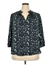 Worthington 100% Polyester Floral Blue 3/4 Sleeve Blouse Size XXL - photo 1
