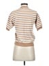 Ann Taylor Stripes Tan Short Sleeve Top Size S - photo 2