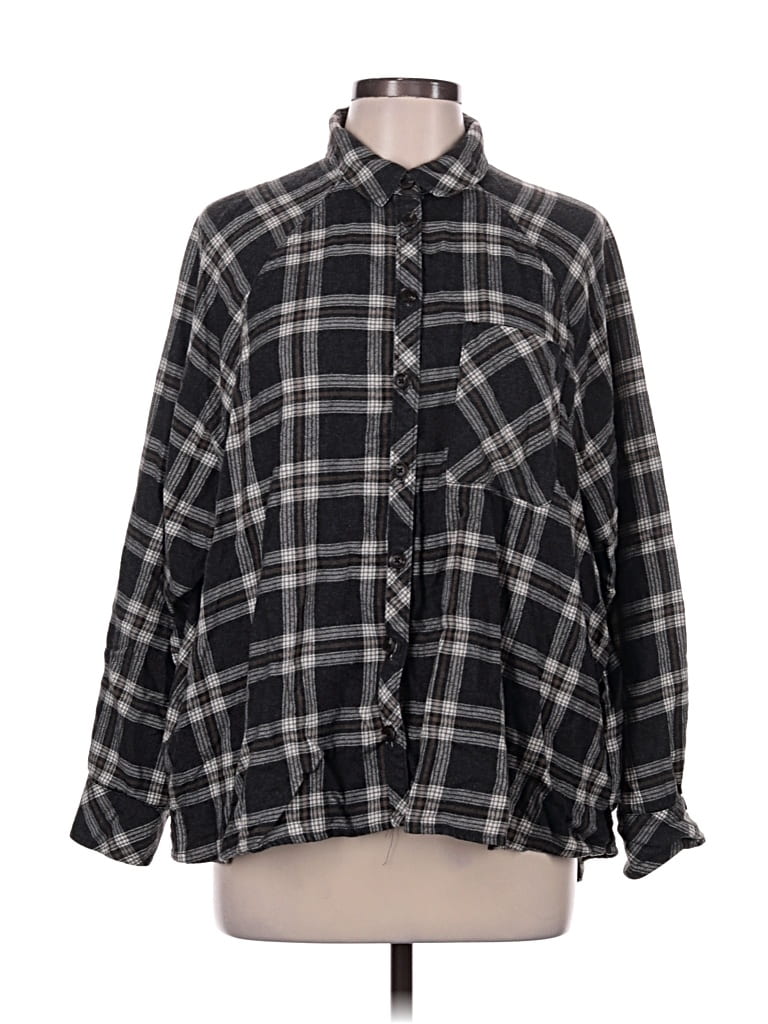 Pre-owned Wild Fable Long Sleeve Button Down Shirt In Black