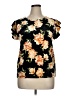 a.n.a. A New Approach Black Short Sleeve Blouse Size XL Petite - photo 1