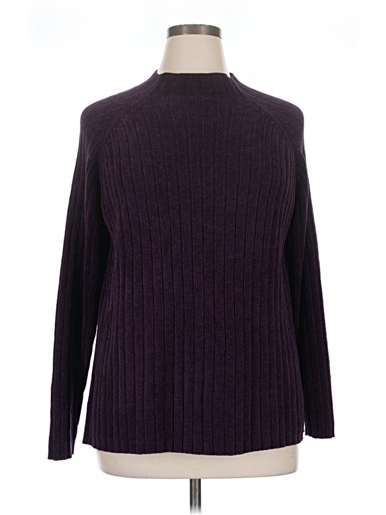 Pre-owned Karen Scott Turtleneck Sweater In Purple