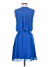 Warehouse 100% Polyester Solid Blue Casual Dress Size 4 - photo 2