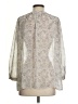 Uniqlo 100% Polyester Paisley Ivory 3/4 Sleeve Blouse Size XS - photo 2