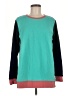 Lands' End Color Block Teal Sweatshirt Size M - photo 1