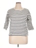 T by Talbots 100% Cotton Stripes White Cardigan Size XL (petite) - photo 1