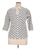 T by Talbots 100% Cotton Stripes White Cardigan Size XL (petite) - photo 2