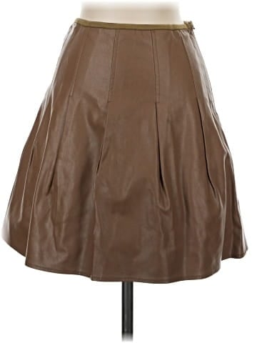 Double Zero Faux Leather Skirt (view 1)