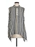 C established 1946 100% Polyester Stripes Silver Black Sleeveless Blouse Size L - photo 1