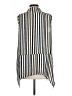 C established 1946 100% Polyester Stripes Silver Black Sleeveless Blouse Size L - photo 2