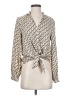 Sunday in Brooklyn 100% Polyester Animal Print Ivory Long Sleeve Blouse Size XS - photo 1