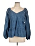 Old Navy Blue Long Sleeve Blouse Size L (tall) - photo 1