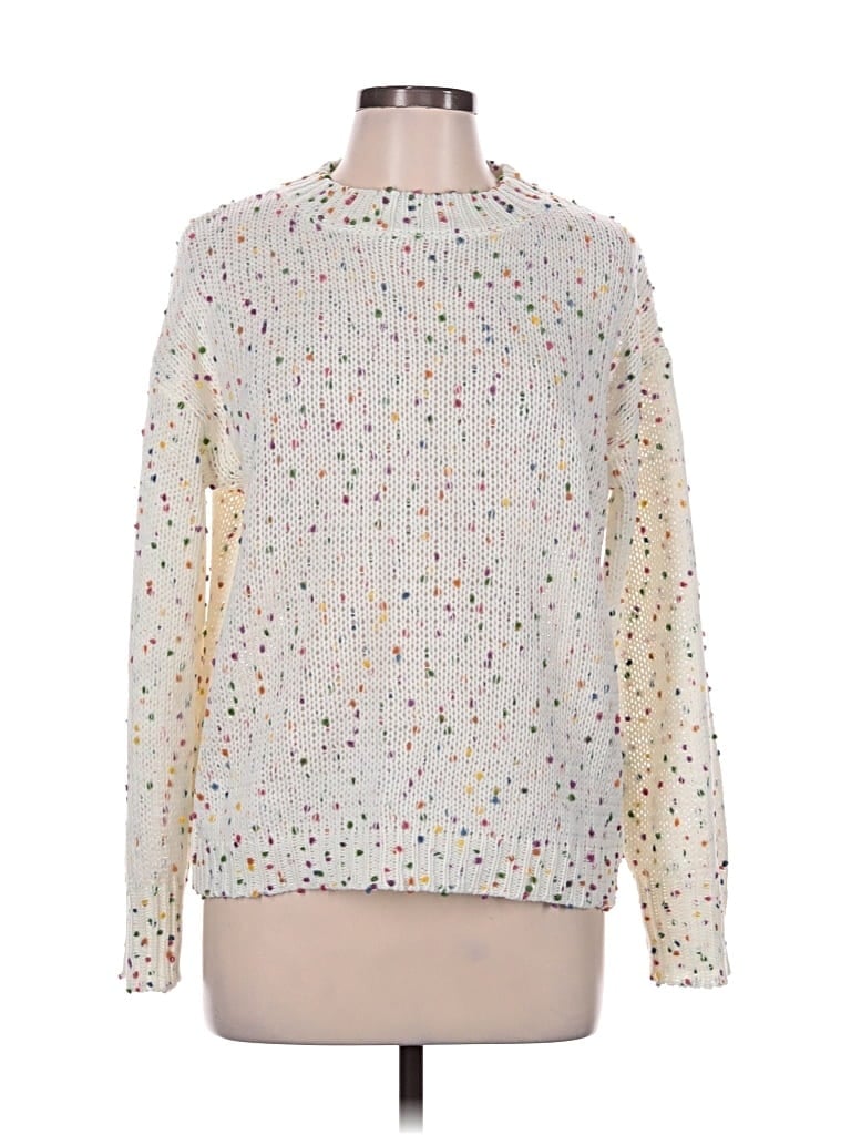 Pre-owned Unbranded Pullover Sweater In White