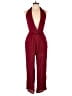 Amiani Solid Burgundy Jumpsuit Size M - photo 1