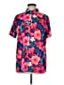 Unbranded Tropical Pink Short Sleeve Button-Down Shirt Size M - photo 1