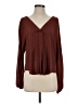 Left Coast by Dolan 100% Polyester Burgundy Long Sleeve Blouse Size S - photo 1