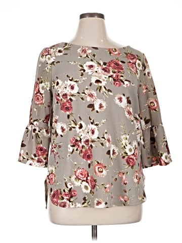 Green Envelope 3/4 Sleeve Blouse (view 1)
