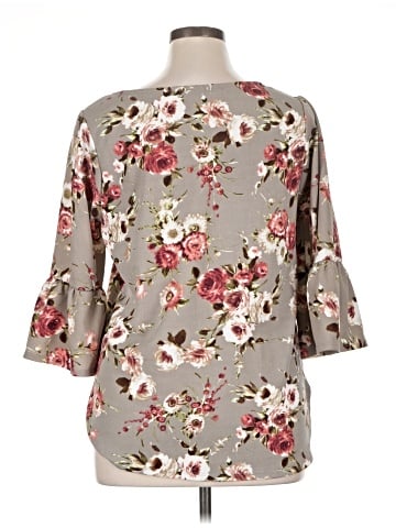 Green Envelope 3/4 Sleeve Blouse (view 2)
