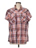 Natural Reflections 100% Cotton Plaid Orange Short Sleeve Button-Down Shirt Size 2XL - photo 1