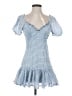 LoveShackFancy Checkered-gingham Blue Cocktail Dress Size 2 - photo 1