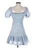 LoveShackFancy Checkered-gingham Blue Cocktail Dress Size 2 - photo 2
