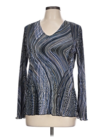 Plisse Long Sleeve Blouse (view 1)