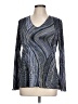 Plisse 100% Polyester Blue Long Sleeve Blouse Size L - photo 1