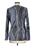 Plisse 100% Polyester Blue Long Sleeve Blouse Size L - photo 2
