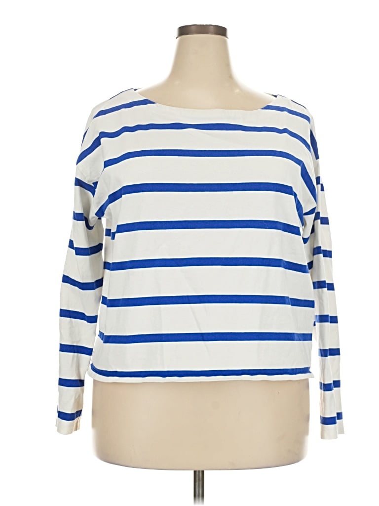 Pre-owned Jcrew 3/4 Sleeve T-shirt In Blue