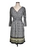 Studio M Print Gray Casual Dress Size L - photo 1