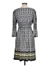 Studio M Print Gray Casual Dress Size L - photo 2