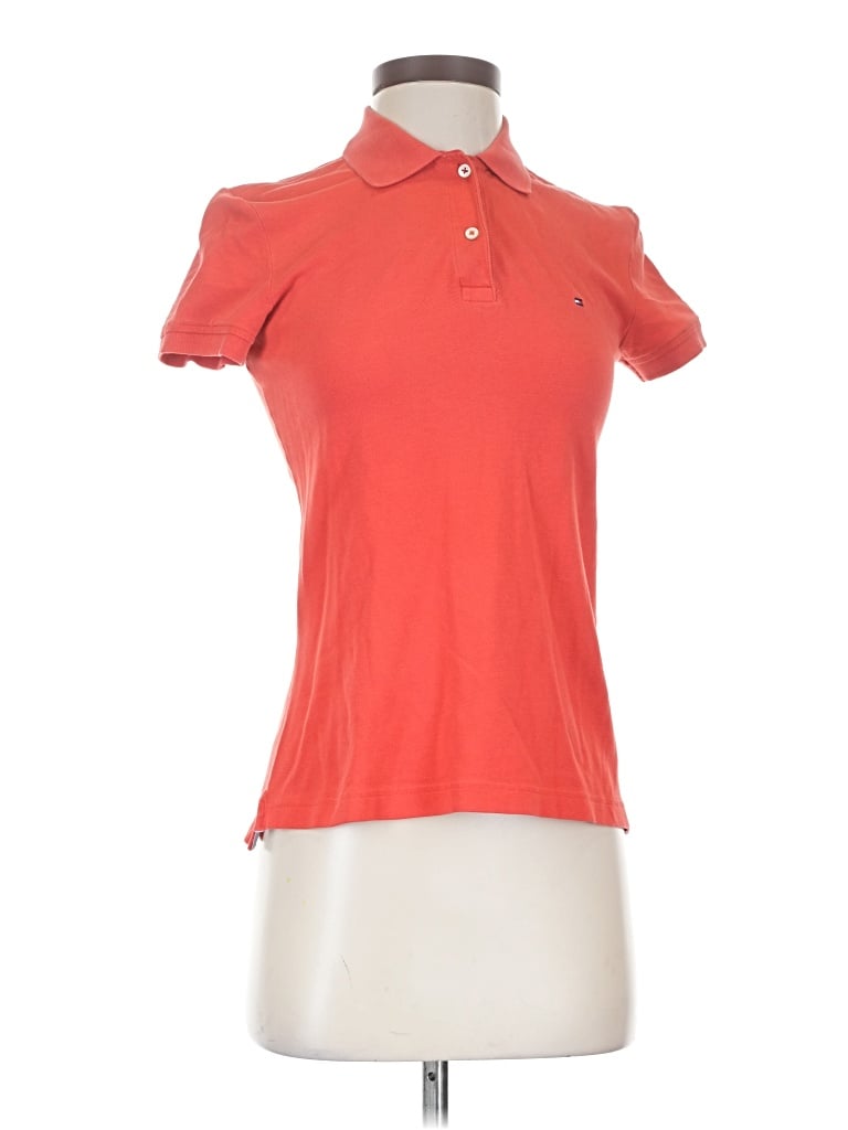 Pre-owned Tommy Hilfiger Short Sleeve Polo Shirt In Orange