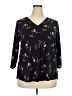 Beacon Black 3/4 Sleeve Blouse Size 2X - photo 1