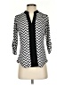Perseption Concept Chevron-herringbone Black 3/4 Sleeve Blouse Size S (petite) - photo 1
