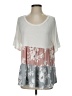 Honeyme Gray White Short Sleeve Top Size S - photo 1