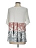 Honeyme Gray White Short Sleeve Top Size S - photo 2