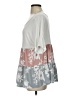 Honeyme Gray White Short Sleeve Top Size S - photo 5