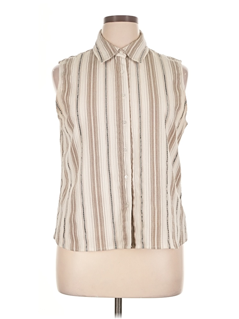 Pre-owned Croft & Barrow Sleeveless Blouse In Ivory