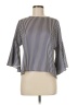 Iris & Ink 100% Polyester Stripes Gray 3/4 Sleeve Blouse Size 6 - photo 1