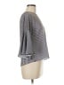 Iris & Ink 100% Polyester Stripes Gray 3/4 Sleeve Blouse Size 6 - photo 4