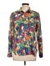 Talbots Floral Multi Color Blue Long Sleeve Button-Down Shirt Size L - photo 1