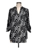 Decree 100% Polyester Silver 3/4 Sleeve Blouse Size L - photo 1