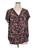 Torrid 100% Polyester Burgundy Short Sleeve Blouse Size 1X Plus (1) - photo 1